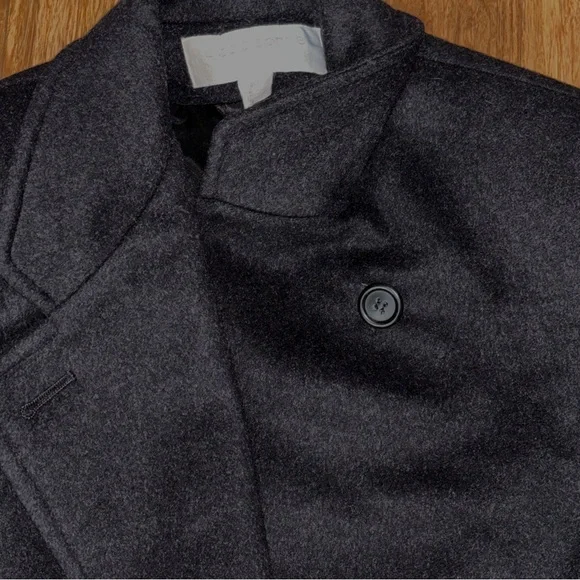 Women's Vintage Liz Claiborne Black 100% Wool Double-Breasted Long Overcoat - Picture 10 of 13